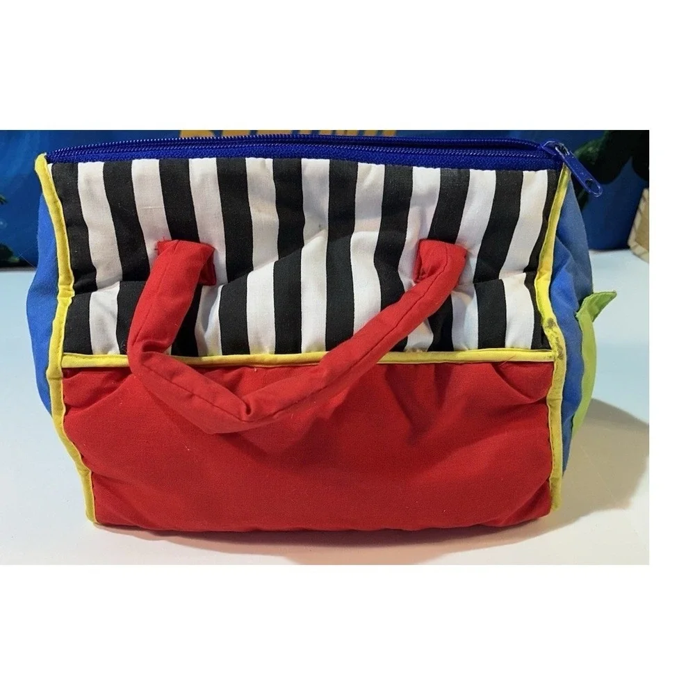 Vintage IKEA Soft Toy Barn Carrying Bag with Plush Animals Cow Pig Set Retired